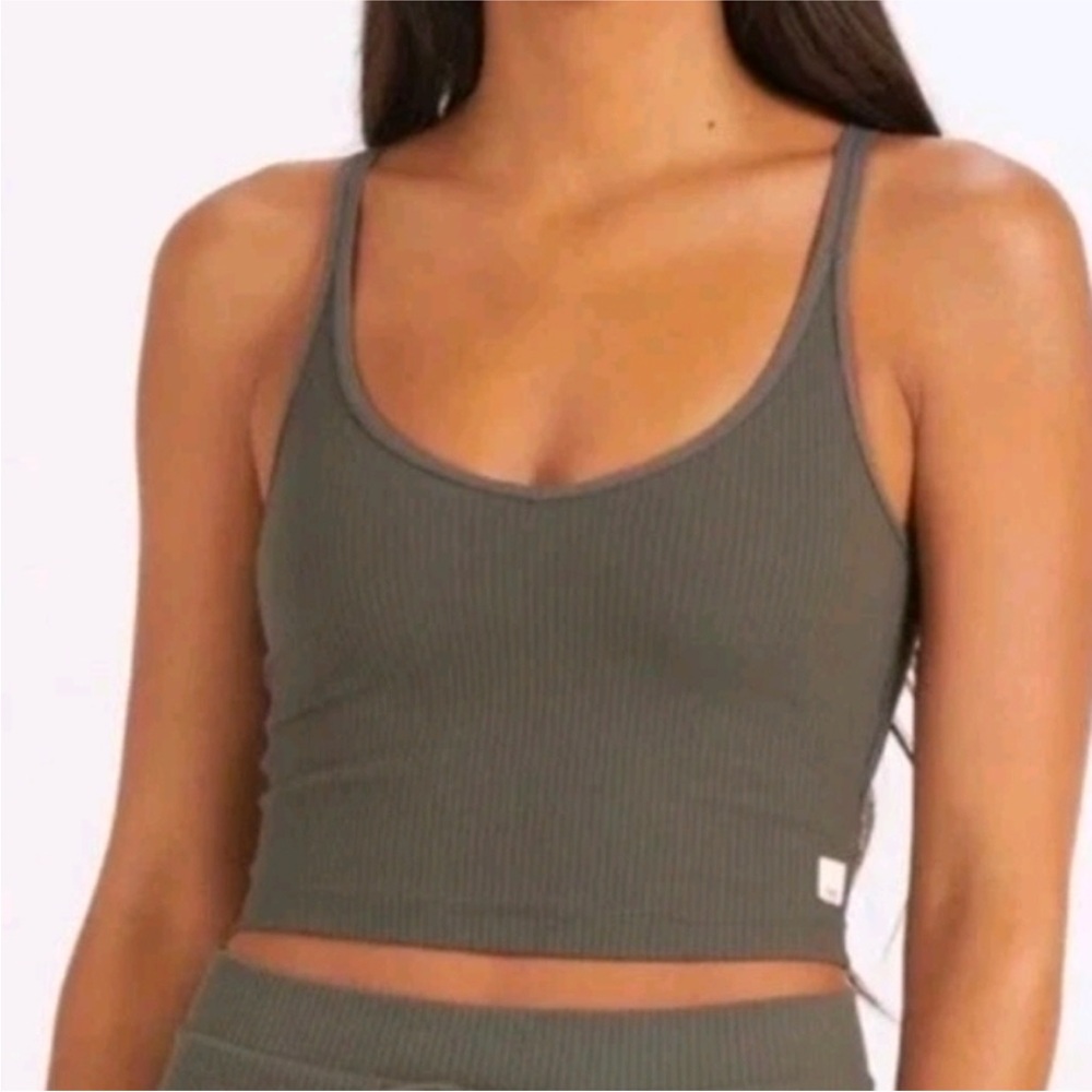 Vuori Green Ribbed Tank